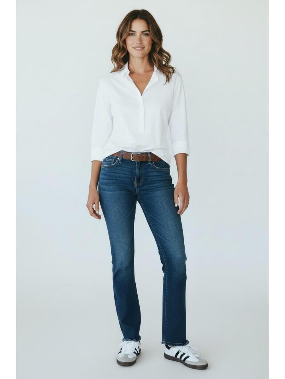 Judy Blue Bootcut Jeans Dark Wash Raw Hem Stretch Comfort Denim, Size 3